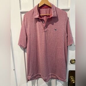 Vineyard Vines Men's Heathered Pink Polo Shirt